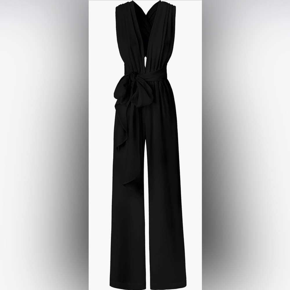 DIARRABLU Umy Wrap Jumpsuit in Black Size Large